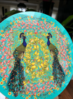 Peacocks and Lemons Placemat (Aqua)