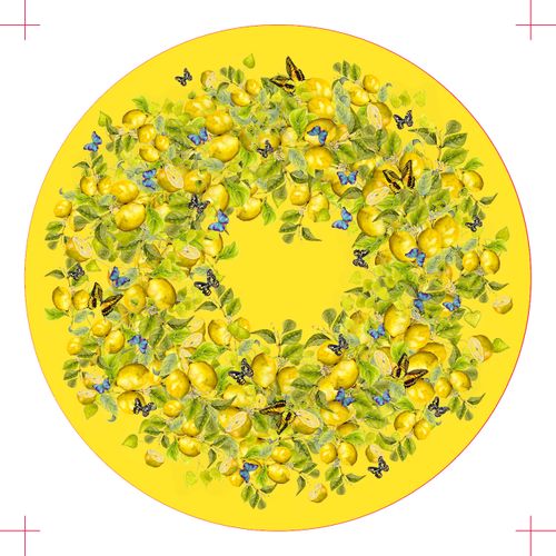 Lemon Wreath Coaster ( Yellow)