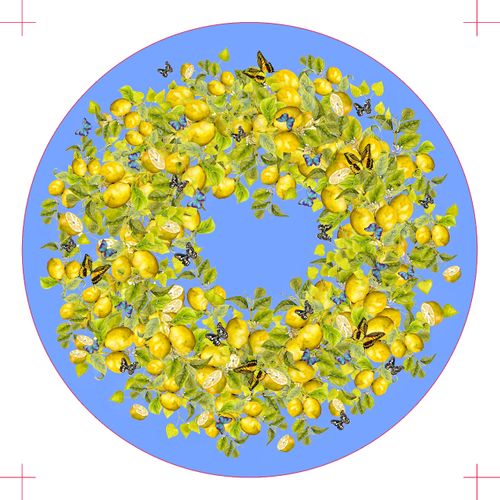 Lemon Wreath coaster (Blue)