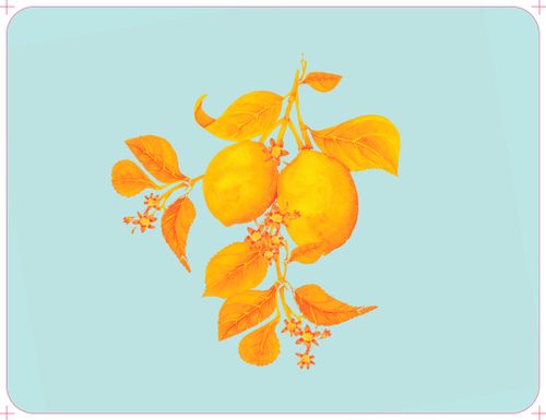 Lemons Placemats/Table mat (Vintage Blue)