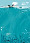 'SWIM WILD & FREE' – Greetings cards & Art Prints