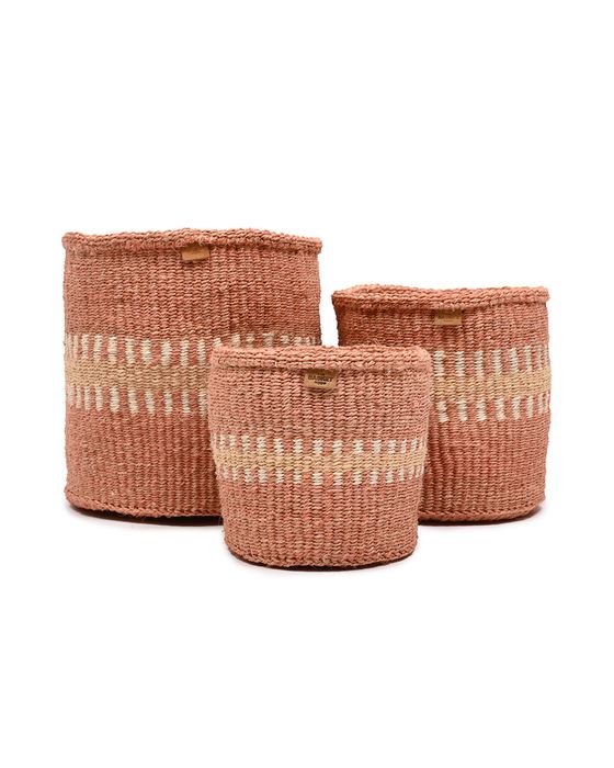 Natural Striped Baskets