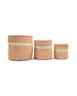 Natural Striped Baskets