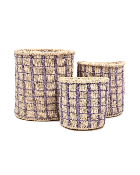 Checked Sisal Baskets