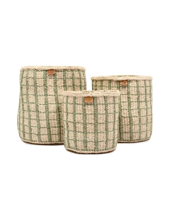 Checked Sisal Baskets