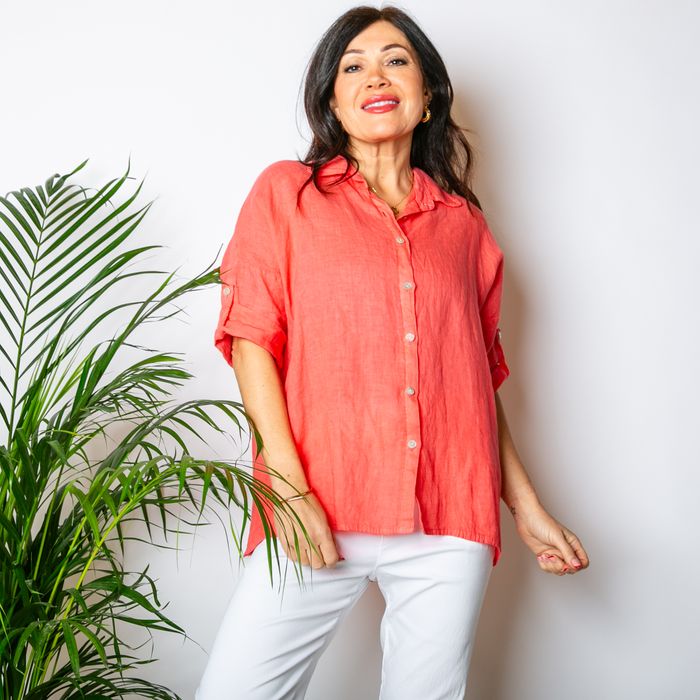 Linen Button Through Shirt