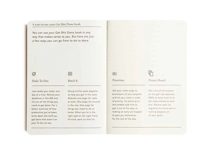 MiGoals | A6 Get Shit Done To-Do-List Notebook