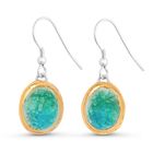 Emerald Turquoise Lagoon Oval Drop Earrings
