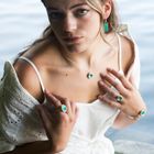 Emerald Turquoise Lagoon Oval Drop Earrings