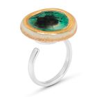 Large Round Emerald Reef Adjustable Ring