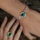 Large Round Emerald Reef Adjustable Ring