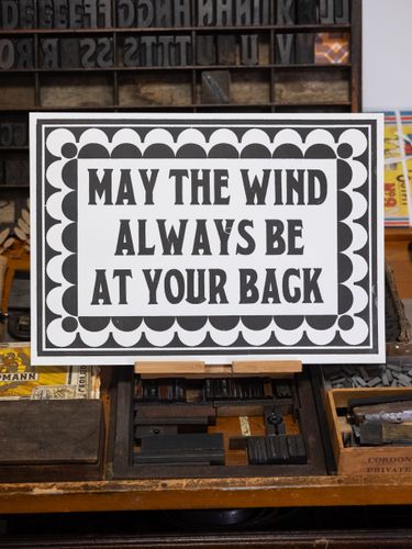 May The Wind Always Be At Your Back Letterpress Print - A3