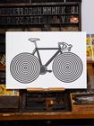 Bicycle Spokes Letterpress Print - A3