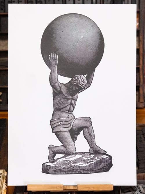 Atlas Letterpress Print - A3
