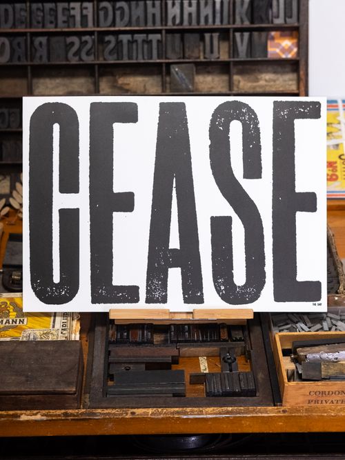 Cease The Day Letterpress Print - A3