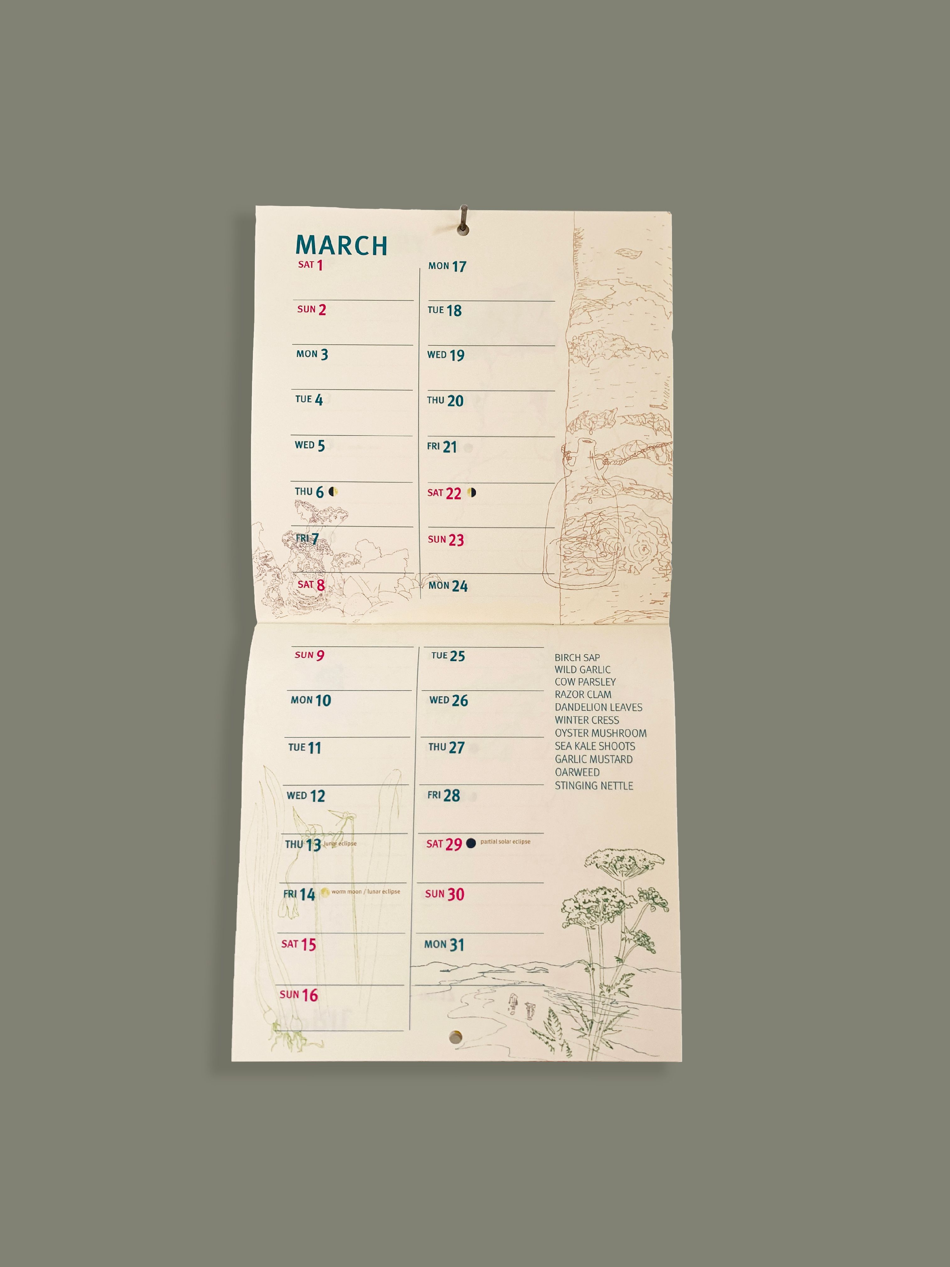FORAGERS WALL CALENDAR