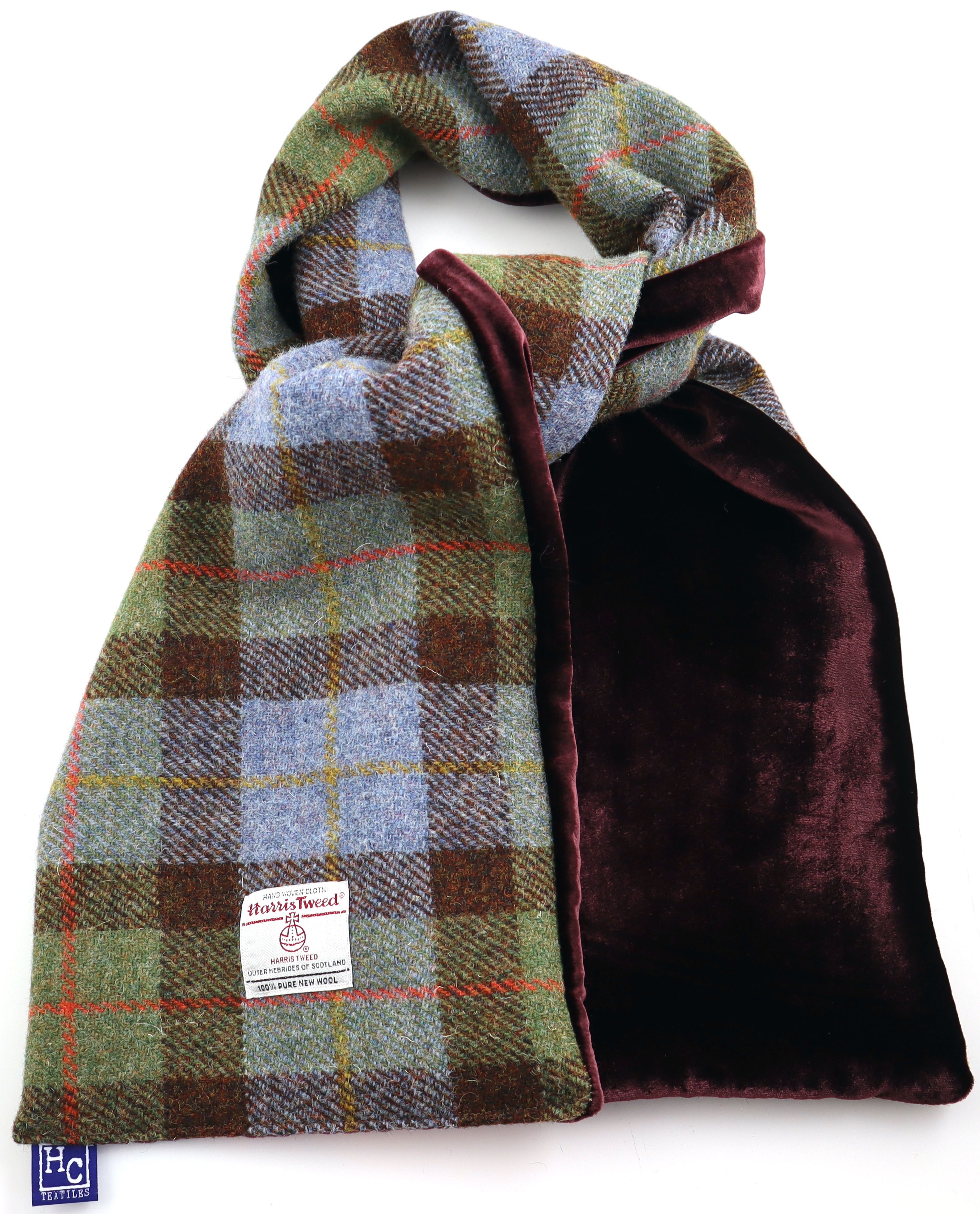 Harris Tweed/Velvet Scarves