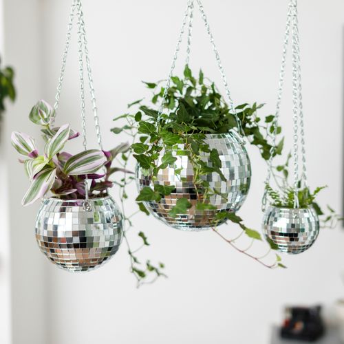 Disco Ball Hanging Planters