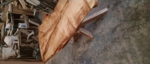 Solid wood live edge table