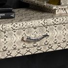 Faux Snake Leather 2 Drawer Console Table