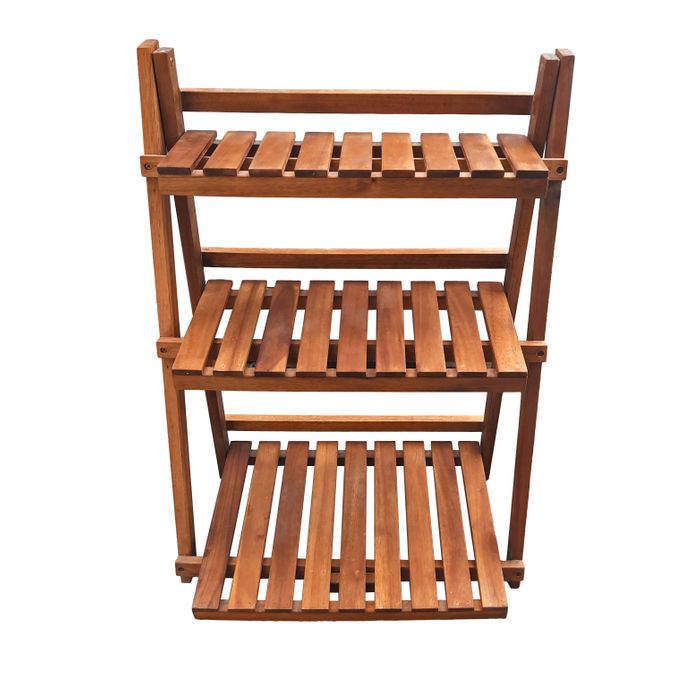 11103 - 3 Tier Plant Stand Acacia Wood Natural Colour