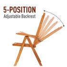582011 - 5 Positions Foldable Chairs Acacia Wood Natural Colour