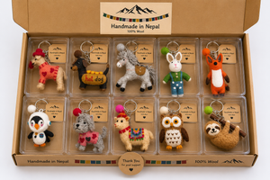 Handmade Wool Nepal Gift Collection - Keyring