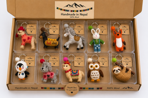 Handmade Wool Nepal Gift Collection - Keyring