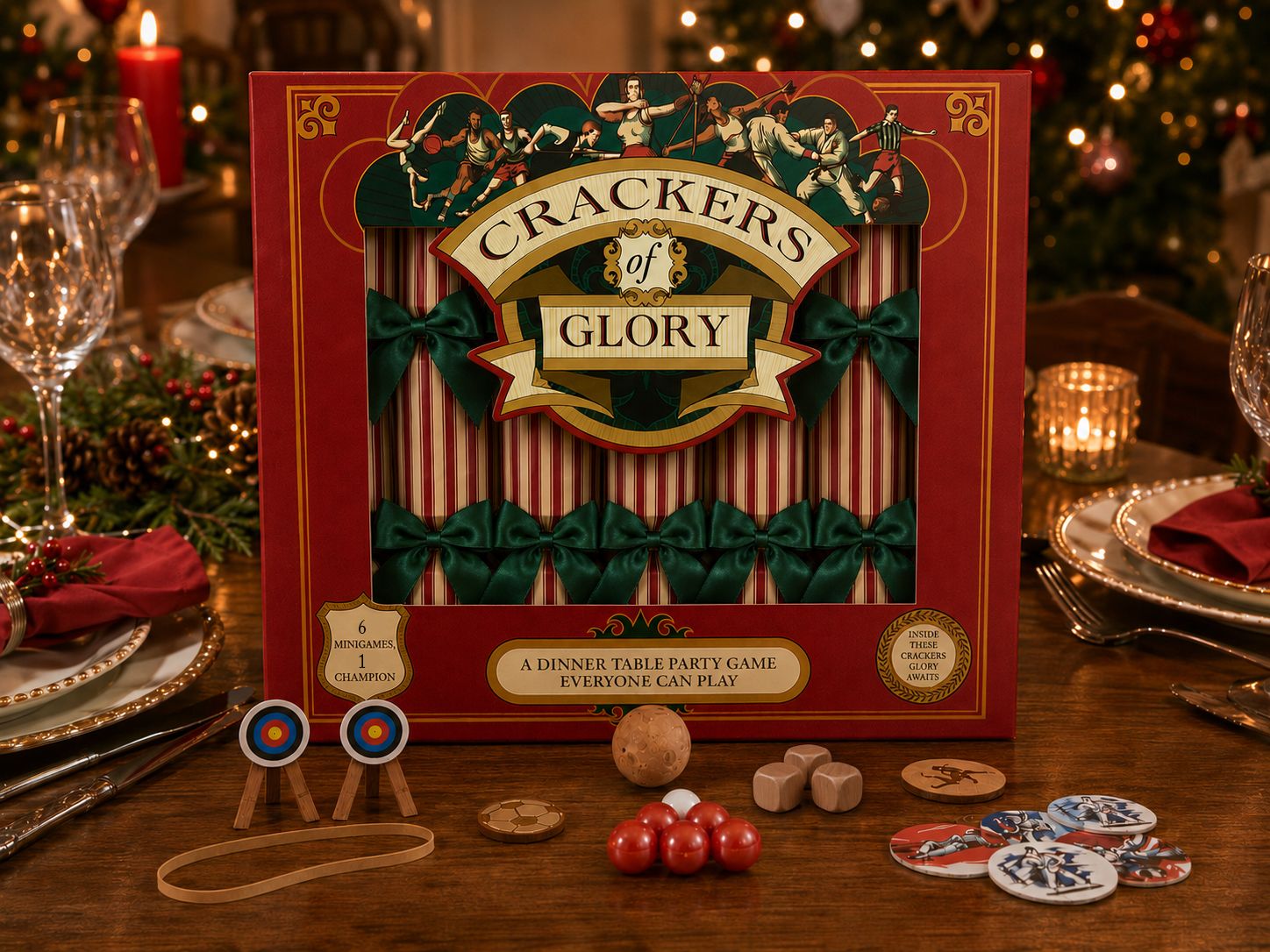 Enigmagram reinvents the Christmas cracker with Crackers of Glory, a plastic-free set that turns dinner into a family tournament.