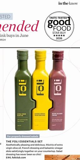 FOLI Wins Good Food Magazine's 5-Star Taste Tested Star Buy Award