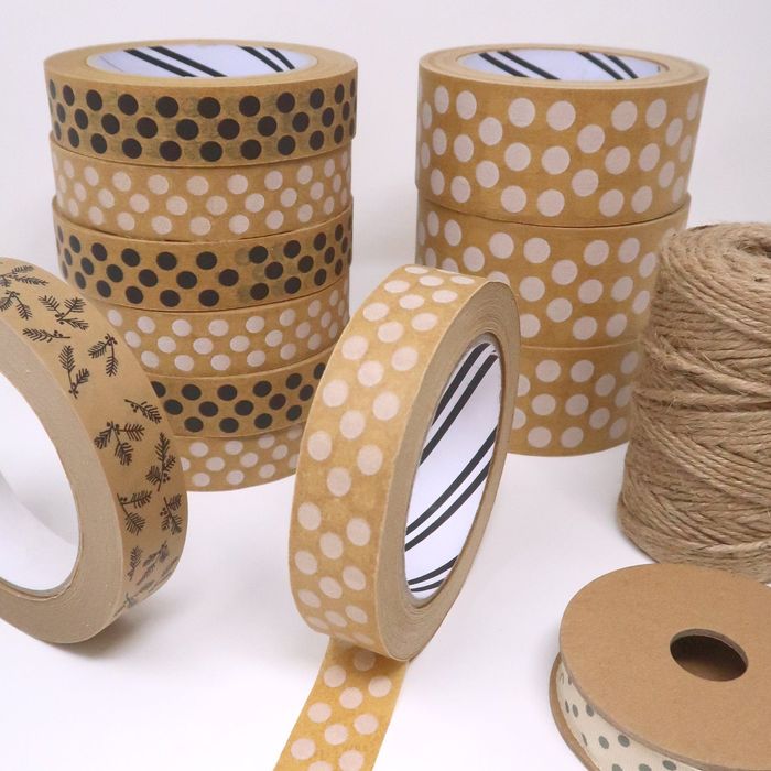 50m Paper Tape - White Polka Dot (24mm wide)