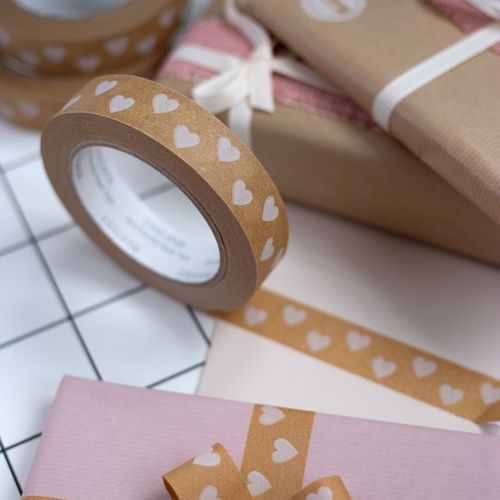 50m Paper Tape - Hearts (24mm wide)