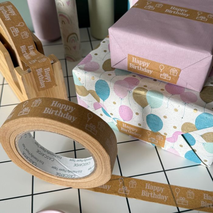 50m Paper Tape - Happy Birthday (24mm)