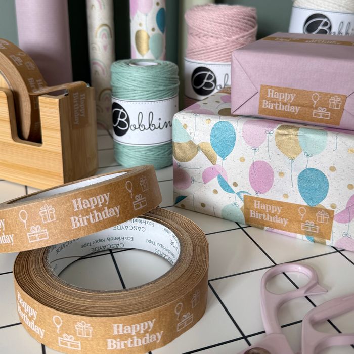 50m Paper Tape - Happy Birthday (24mm)