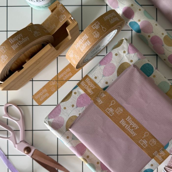 50m Paper Tape - Happy Birthday (24mm)