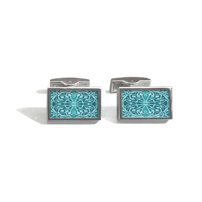 Stainless Steel & Decorated Ceramics Cufflinks