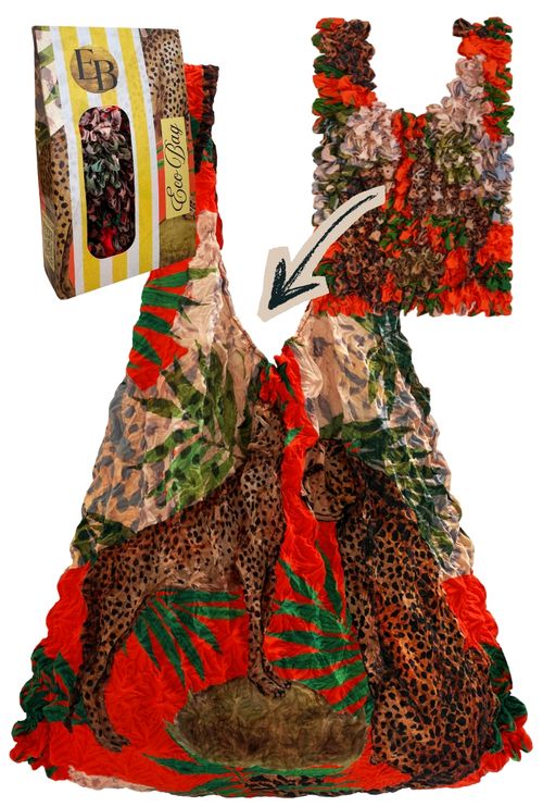EcoBag, by BeBougie Leopard & Palm Sustainable Stretchy Tote