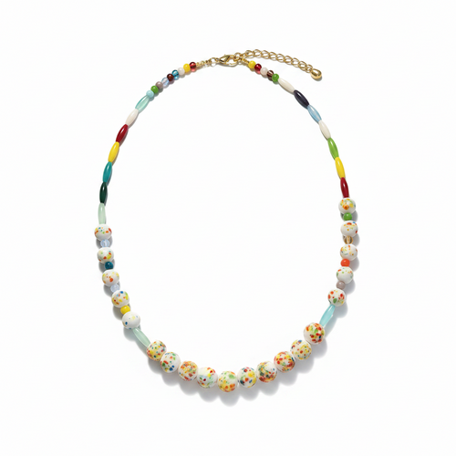 New multi coloured glass necklace
