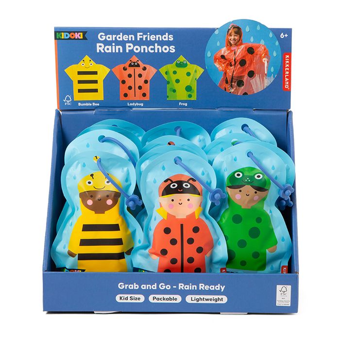KIDOKI GARDEN FRIENDS RAIN PONCHOS