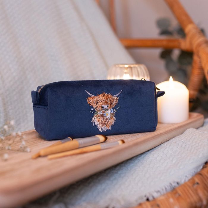 Embroidered Makeup Brushes and Glasses Pouch