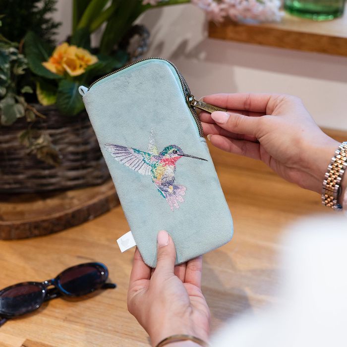 Embroidered Makeup Brushes and Glasses Pouch