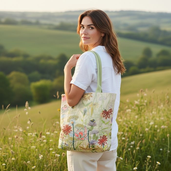 NEW Cotton Embroidered Large Floral Tote/Shopping Bags
