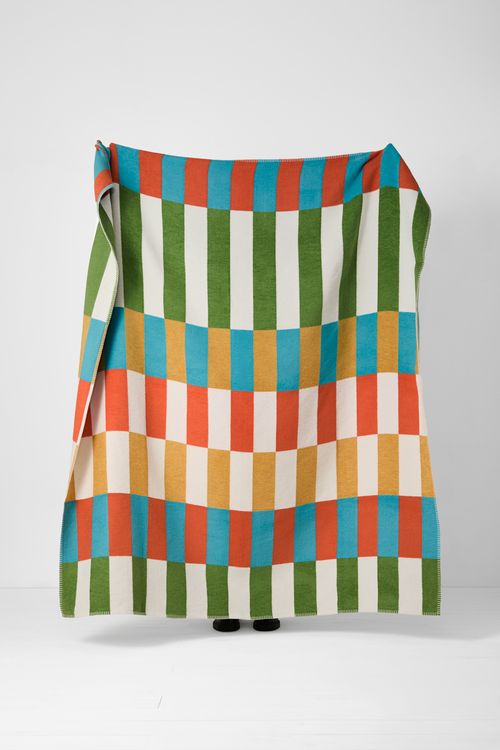 Building Blocks Large Recycled Cotton Blend Throw - Northern Woven