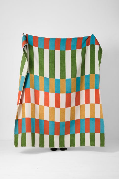 Building Blocks Large Recycled Cotton Blend Throw - Northern Woven