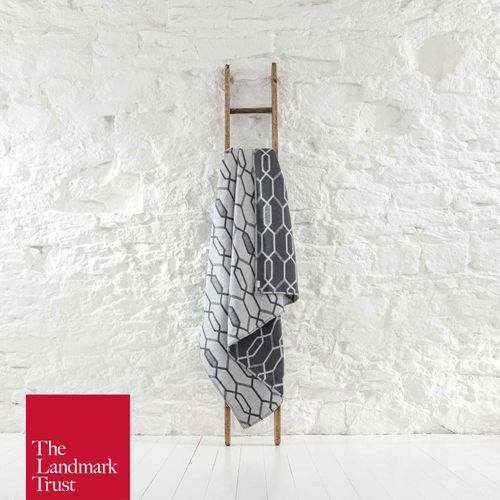 Methwold Recycled Cotton Blend Throw Court Grey - Ian Mankin