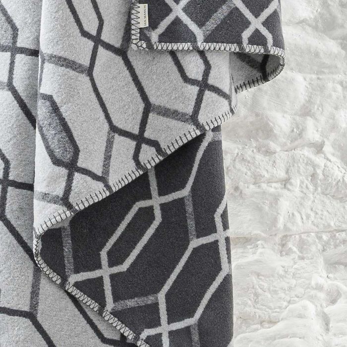 Methwold Recycled Cotton Blend Throw Court Grey - Ian Mankin