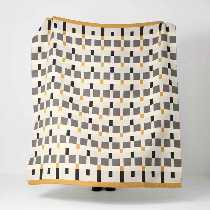 Checkmate Large Recycled Cotton Blend Throw - Ian Mankin