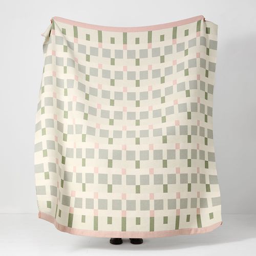 Checkmate Large Recycled Cotton Blend Throw - Ian Mankin