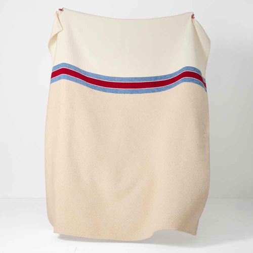 Racing Stripe Large Recycled Cotton Blend Throw - Ian Mankin