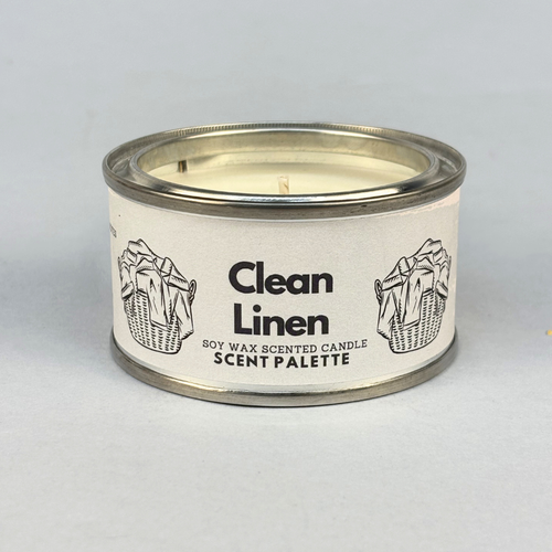 Clean Linen Scent Palette Single Wick Paint Tin Candle 